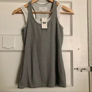 Heroine Sport Striped Tank with Built-In Bra NWT